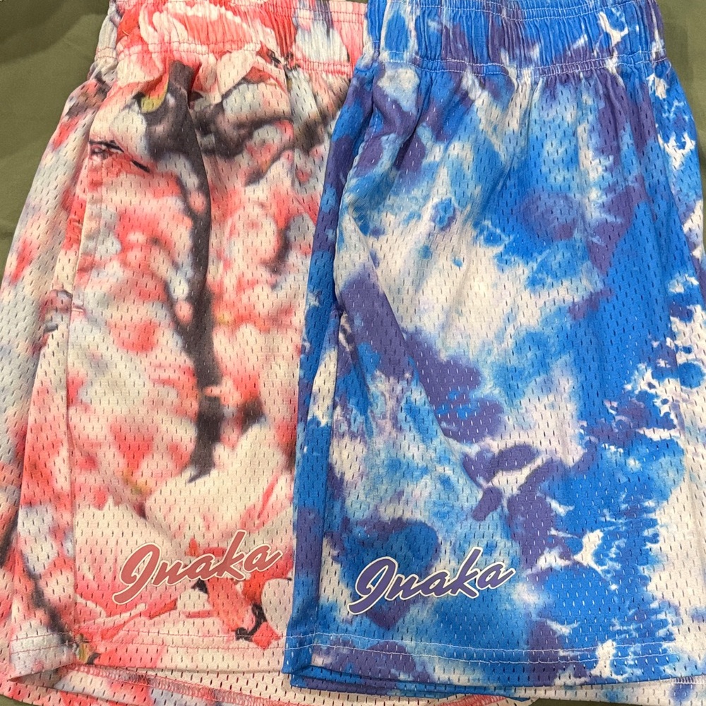 Inaka Power Pink and Blue Mesh Shorts - Picture 3 of 3